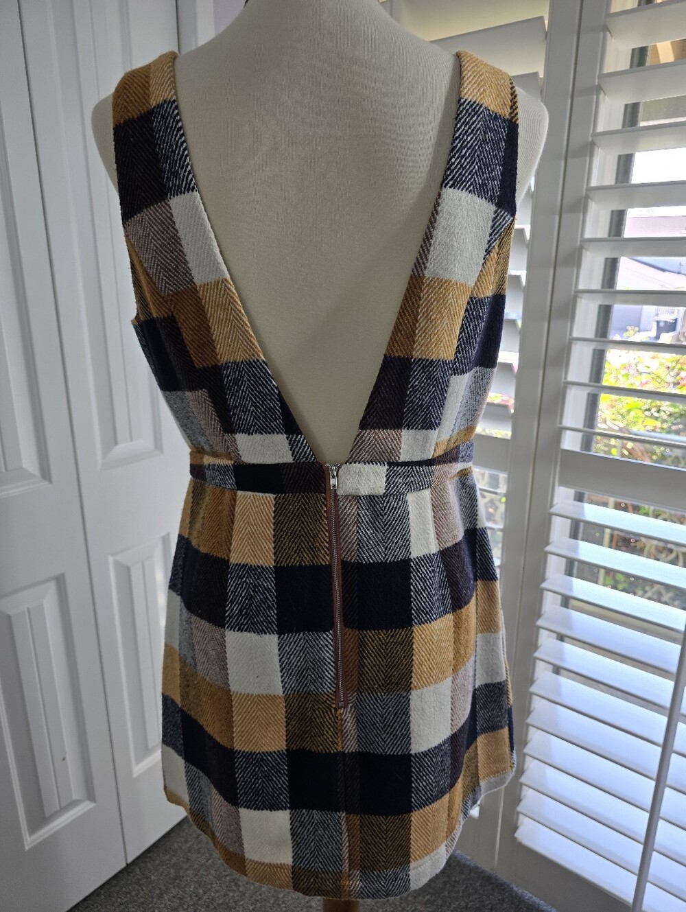 Lulu's Forever Classic Orange Multi Plaid Sleeveless Mini Dress - Picture 7 of 12